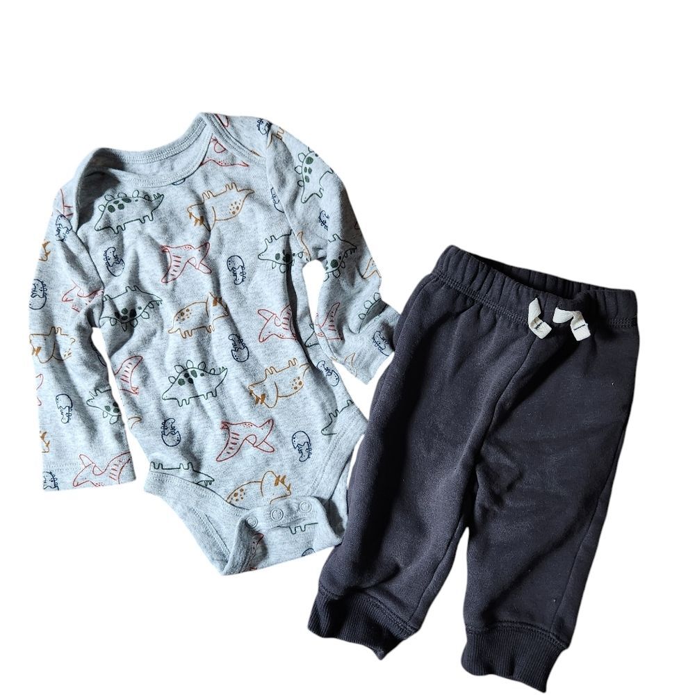 Jumping Beans Dinosaur Long Sleeve Bodysuit and Pants Size 3 months